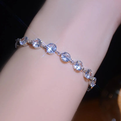 1 Piece Fashion Round Alloy Plating Inlay Zircon Women's Bracelets