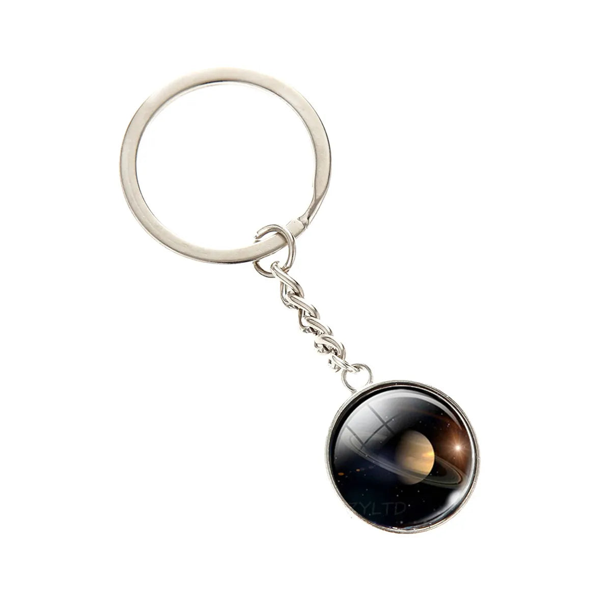 1 Piece Fashion Round Earth Galaxy Artificial Crystal Alloy Unisex Bag Pendant Keychain