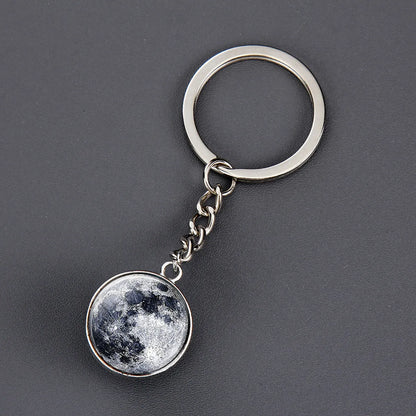 1 Piece Fashion Round Earth Galaxy Artificial Crystal Alloy Unisex Bag Pendant Keychain