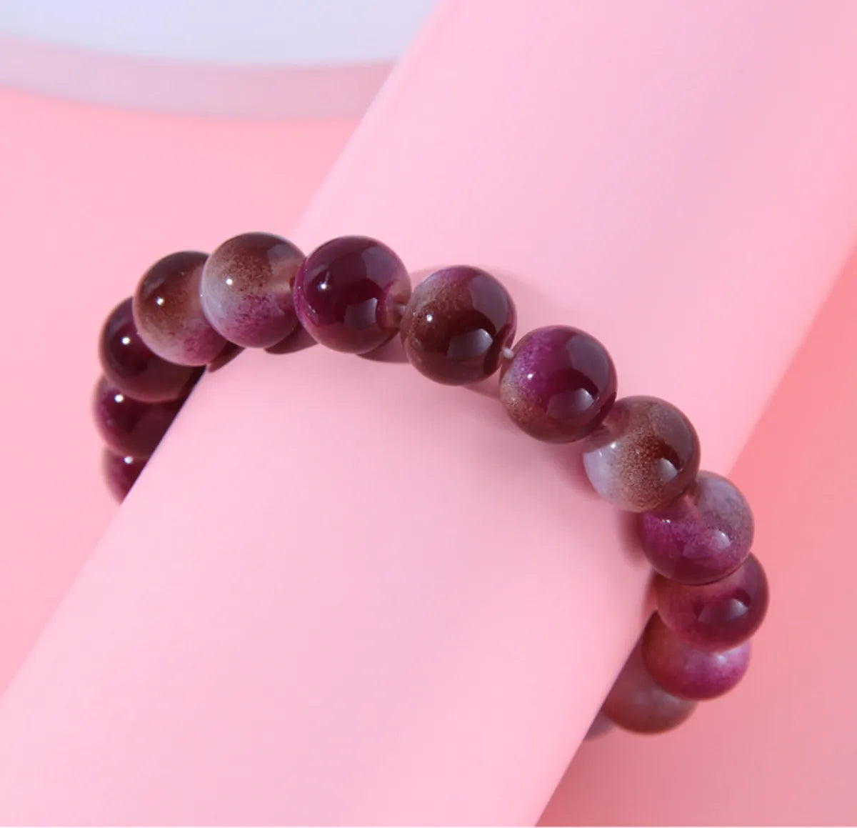 1 Piece Fashion Round Glass Beaded Women's Bracelets