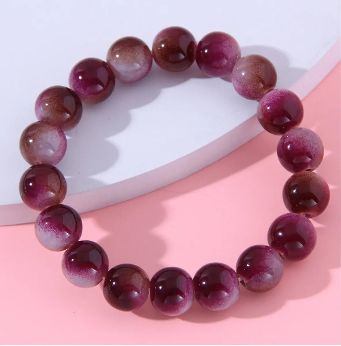 1 Piece Fashion Round Glass Beaded Women's Bracelets