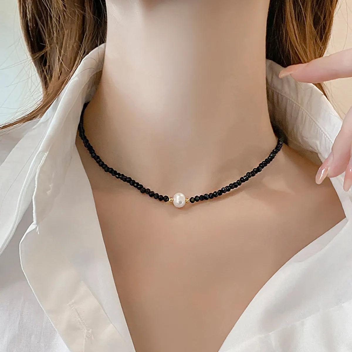 1 Piece Fashion Round Imitation Pearl Pearl Plating Women'S Necklace