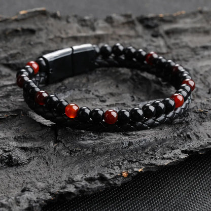 1 Piece Fashion Round Pu Leather Alloy Beaded Plating Women'S Bracelets