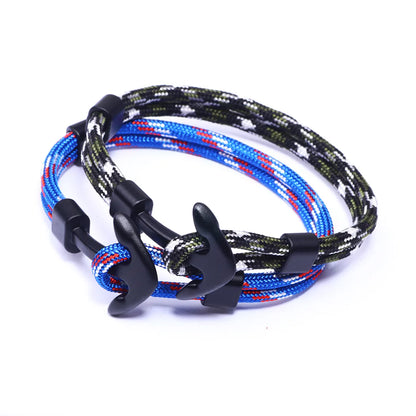 Fashion Rudder Anchor Alloy Polyester Patchwork Alloy Unisex Bracelets