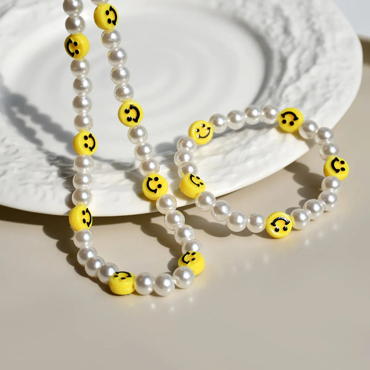 1 Piece Fashion Smiley Face Artificial Pearl Alloy Resin Women's Jewelry Set