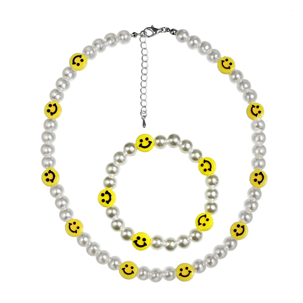 1 Piece Fashion Smiley Face Artificial Pearl Alloy Resin Women's Jewelry Set