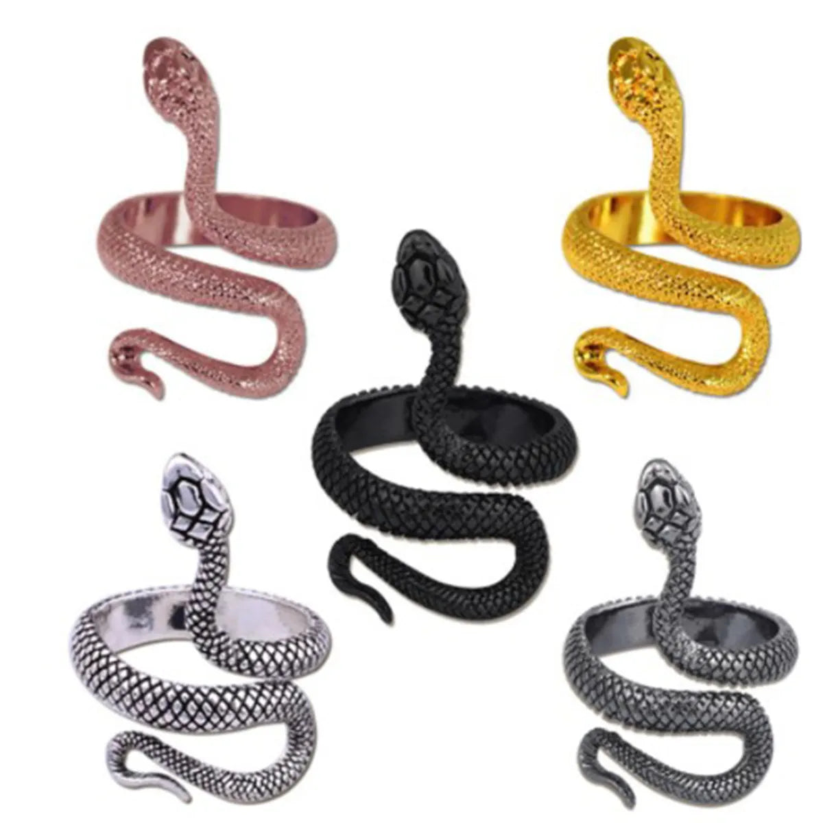 Fashion Snake Alloy Plating Women'S Open Ring