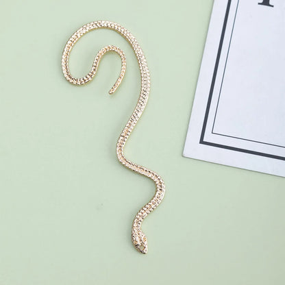 Wholesale Jewelry Fashion Snake Metal Artificial Diamond Plating Inlay Ear Clips