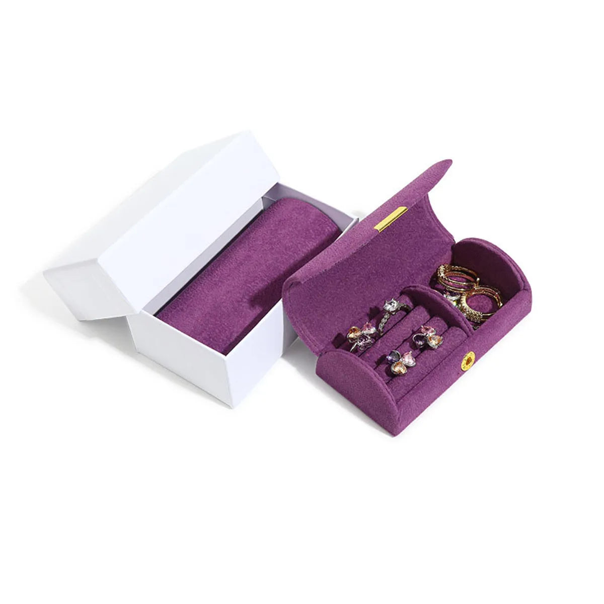 1 Piece Fashion Solid Color Claimond Veins Jewelry Boxes