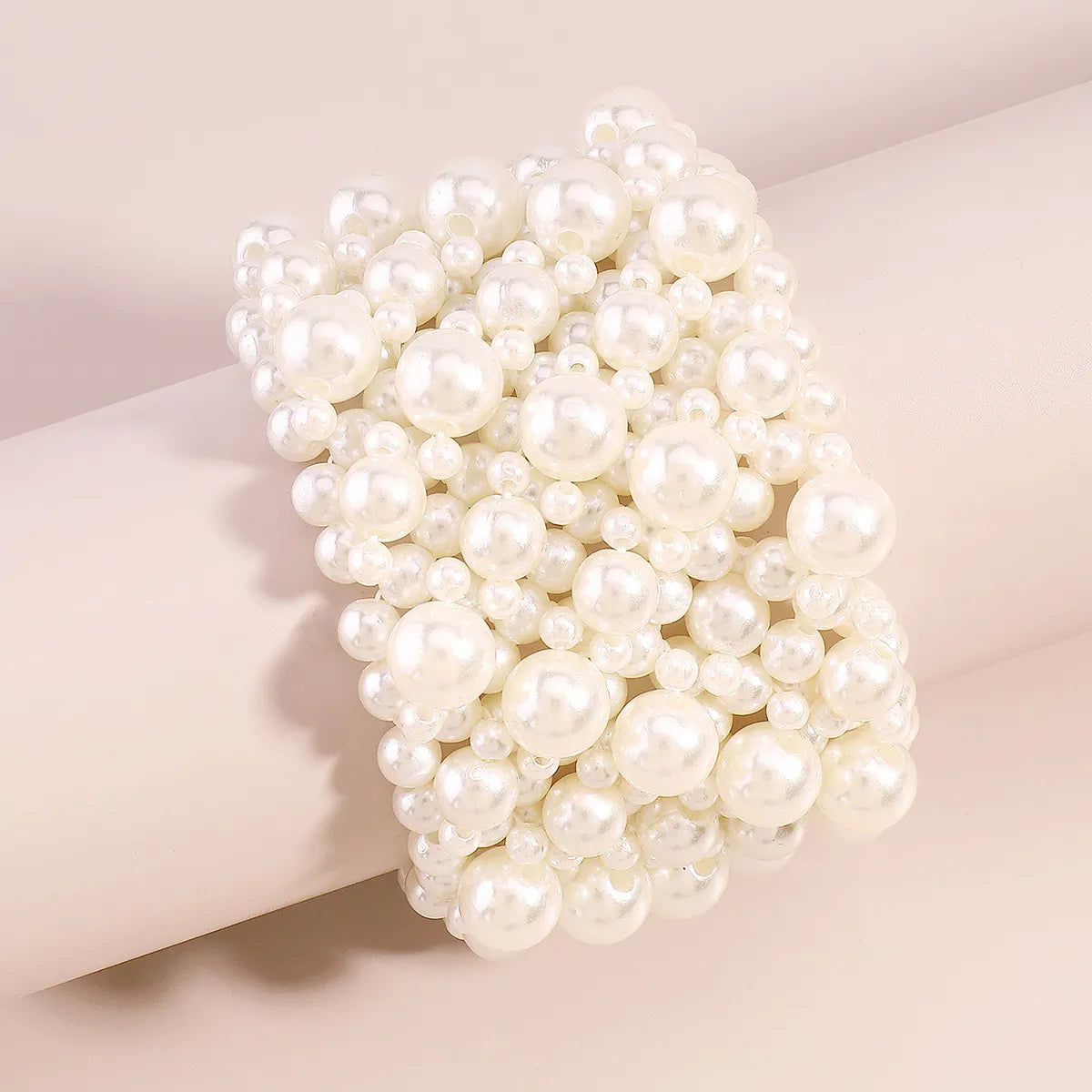 1 Piece Fashion Solid Color Imitation Pearl Beaded Women's Bangle