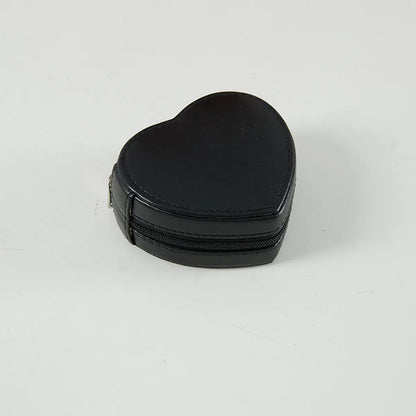 Fashion Heart Shape Solid Color Pu Leather Jewelry Boxes