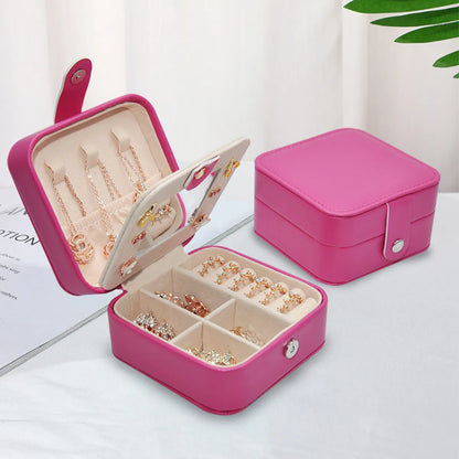 1 Piece Fashion Solid Color Pu Leather Jewelry Boxes