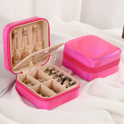 1 Piece Fashion Solid Color Pu Leather Jewelry Boxes