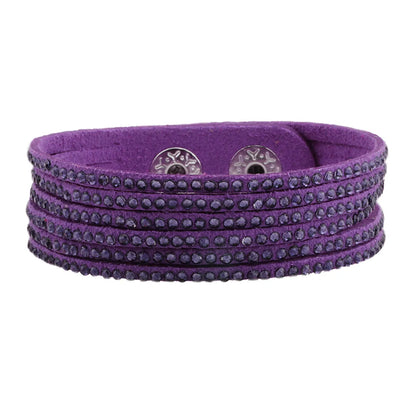 Fashion Solid Color Rhinestone Suede Inlay Rhinestones Women'S Wristband