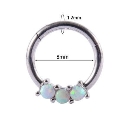 1 Piece Ear Cartilage Rings & Studs Fashion Solid Color 304 Stainless Steel G23 Titanium Stainless Steel Plating Inlay Synthetic Opal Rhinestones Zircon