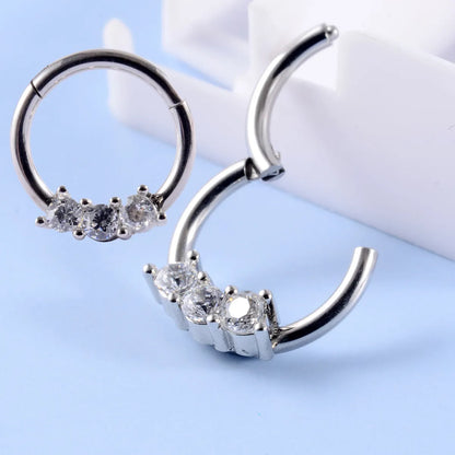 1 Piece Ear Cartilage Rings & Studs Fashion Solid Color 304 Stainless Steel G23 Titanium Stainless Steel Plating Inlay Synthetic Opal Rhinestones Zircon