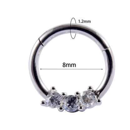 1 Piece Ear Cartilage Rings & Studs Fashion Solid Color 304 Stainless Steel G23 Titanium Stainless Steel Plating Inlay Synthetic Opal Rhinestones Zircon