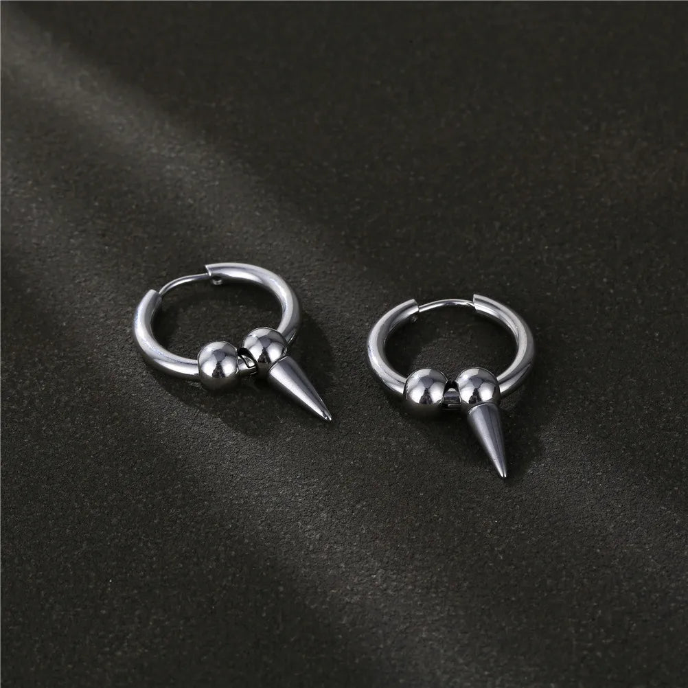 1 Piece Fashion Solid Color Stainless Steel Plating Men'S Earrings