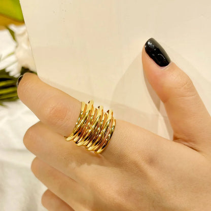 Fashion Solid Color Stainless Steel Plating Rings