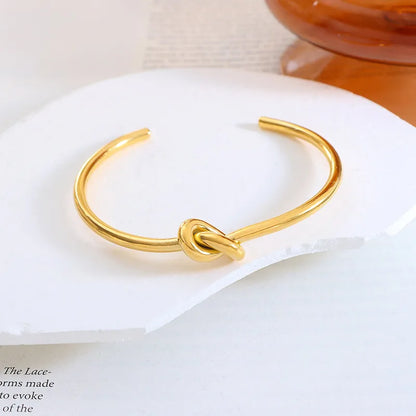 Fashion Solid Color 304 Stainless Steel 18K Gold Plated Bangle In Bulk