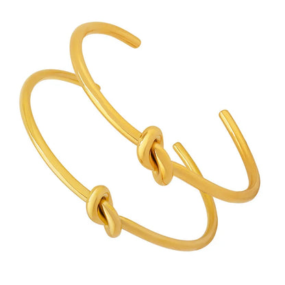 Fashion Solid Color 304 Stainless Steel 18K Gold Plated Bangle In Bulk