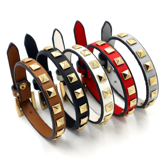 1 Piece Fashion Square Pu Leather  Women'S Bangle