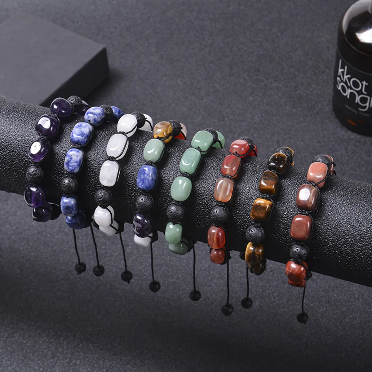 Fashion Square Tree Natural Stone Beaded Knitting Unisex Bracelets