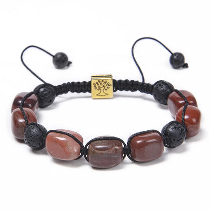 Fashion Square Tree Natural Stone Beaded Knitting Unisex Bracelets