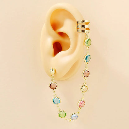 1 Piece Fashion Star Moon Heart Shape Alloy Plating Inlay Zircon Women'S Ear Clips