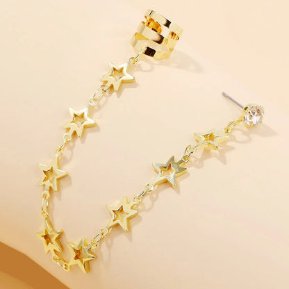 1 Piece Fashion Star Moon Heart Shape Alloy Plating Inlay Zircon Women'S Ear Clips