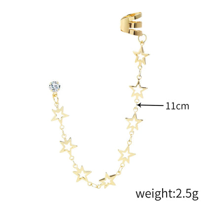 1 Piece Fashion Star Moon Heart Shape Alloy Plating Inlay Zircon Women'S Ear Clips