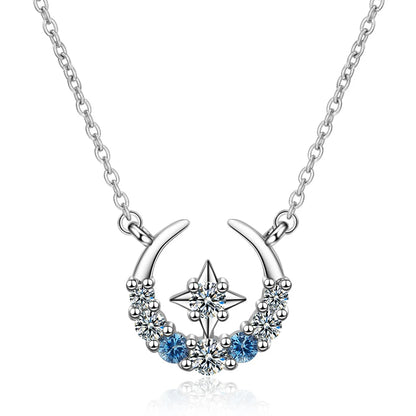 1 Piece Fashion Star Moon Water Droplets Copper Inlay Zircon Pendant Necklace