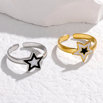 1 Piece Fashion Star Stainless Steel Plating Open Ring