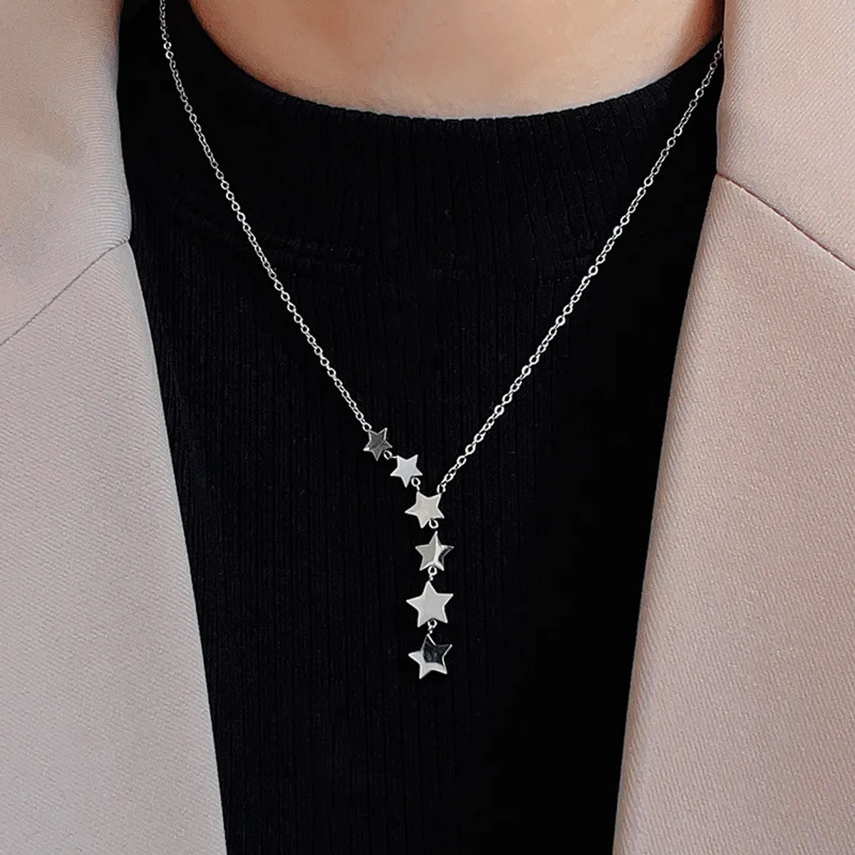 1 Piece Fashion Star Titanium Steel Plating Necklace