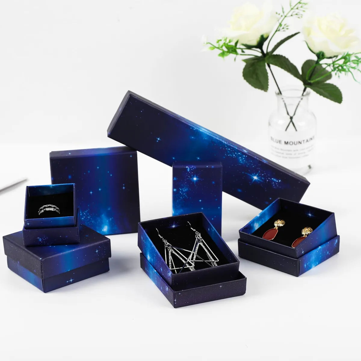 1 Piece Fashion Starry Sky Paper Jewelry Boxes