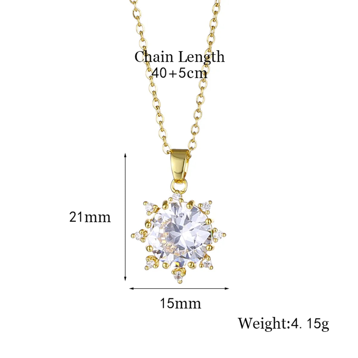 1 Piece Fashion Sun Flower Stainless Steel Titanium Steel Plating Inlay Zircon Pendant Necklace