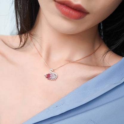 1 Piece Fashion Swan Alloy Copper Inlay Zircon Women's Necklace