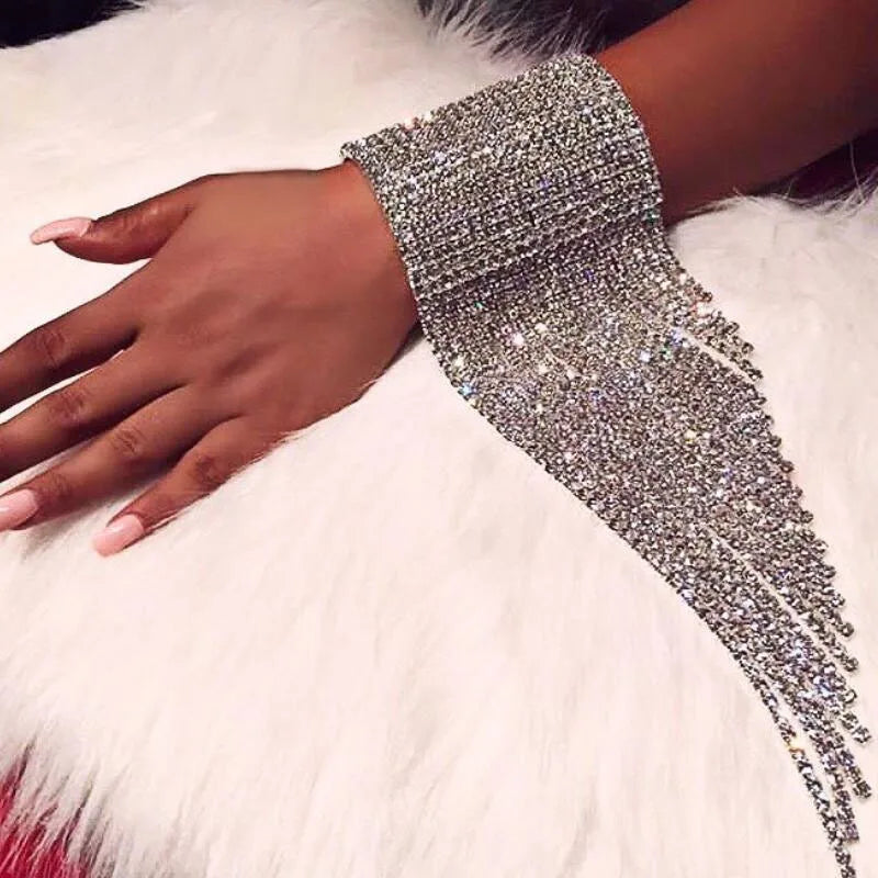 1 Piece Fashion Tassel Rhinestone Plating Women'S Bangle