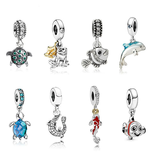 1 Piece Fashion Tortoise Dolphin Fish Alloy Inlay Rhinestones Pendants