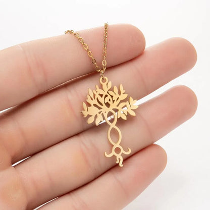 1 Piece Fashion Tree Titanium Steel Pendant Necklace