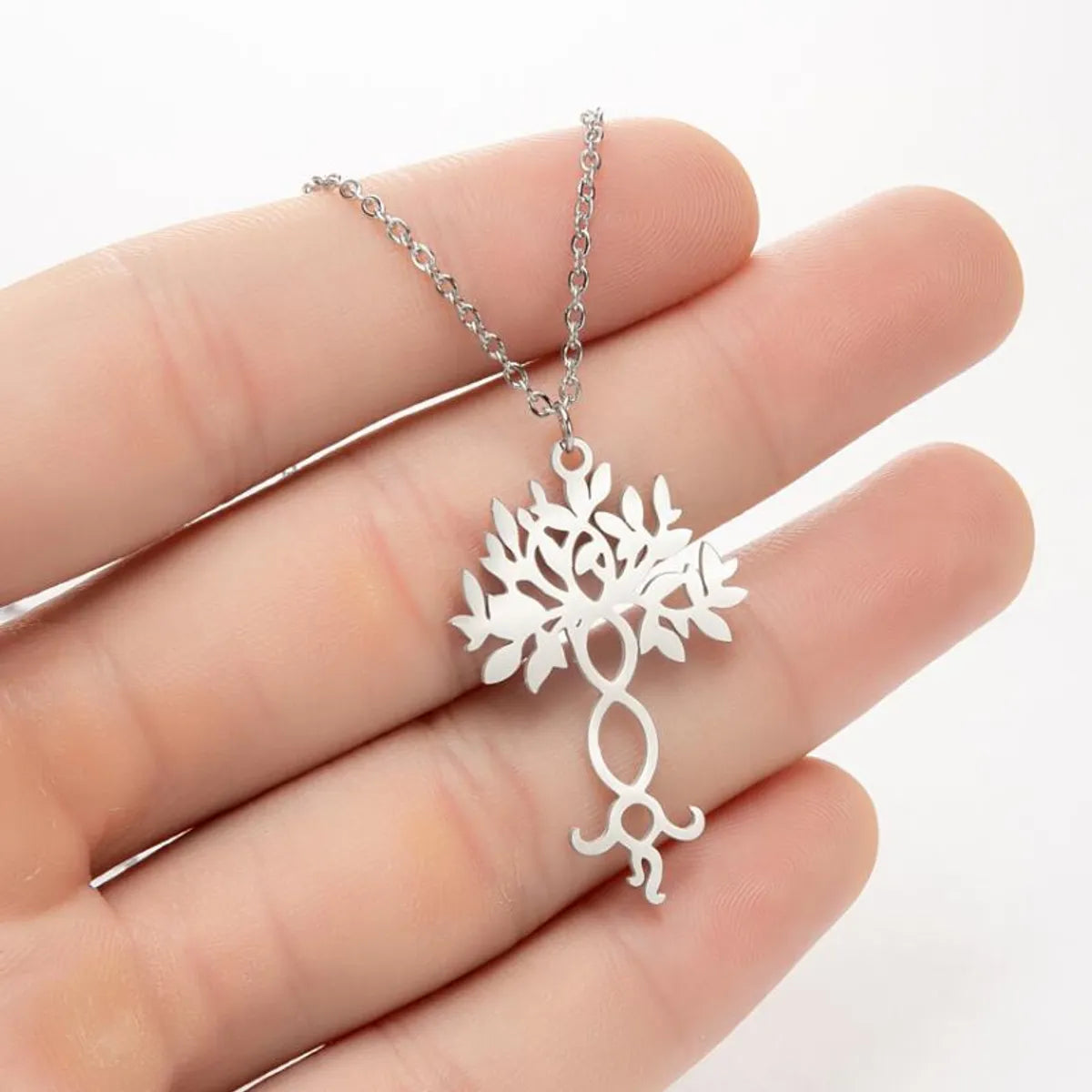 1 Piece Fashion Tree Titanium Steel Pendant Necklace