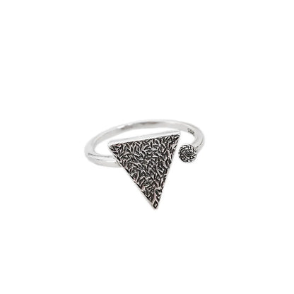 1 Piece Fashion Triangle Sterling Silver Open Ring