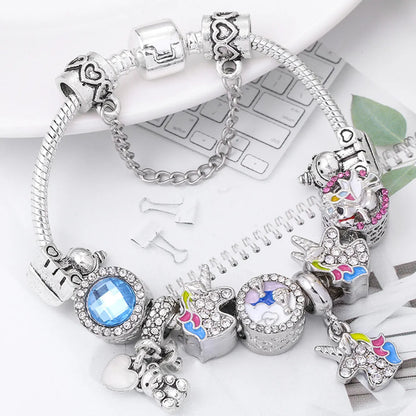 1 Piece Fashion Unicorn Alloy Enamel Plating Inlay Rhinestones Women's Bracelets