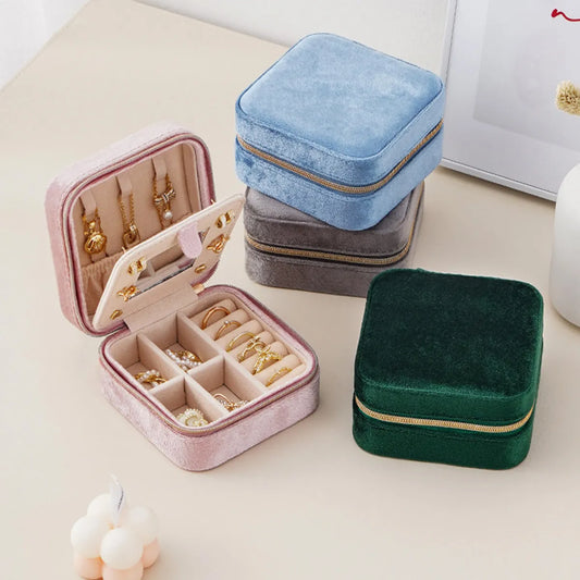 1 Piece Flannel Casual Solid Color Jewelry Boxes