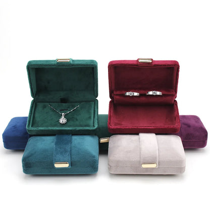 1 Piece Flannel Elegant Retro Daily Solid Color Jewelry Boxes