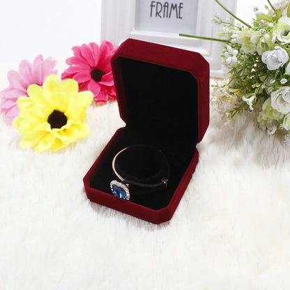 1 Piece Flocking Elegant Simple Style Daily Date Solid Color Jewelry Boxes