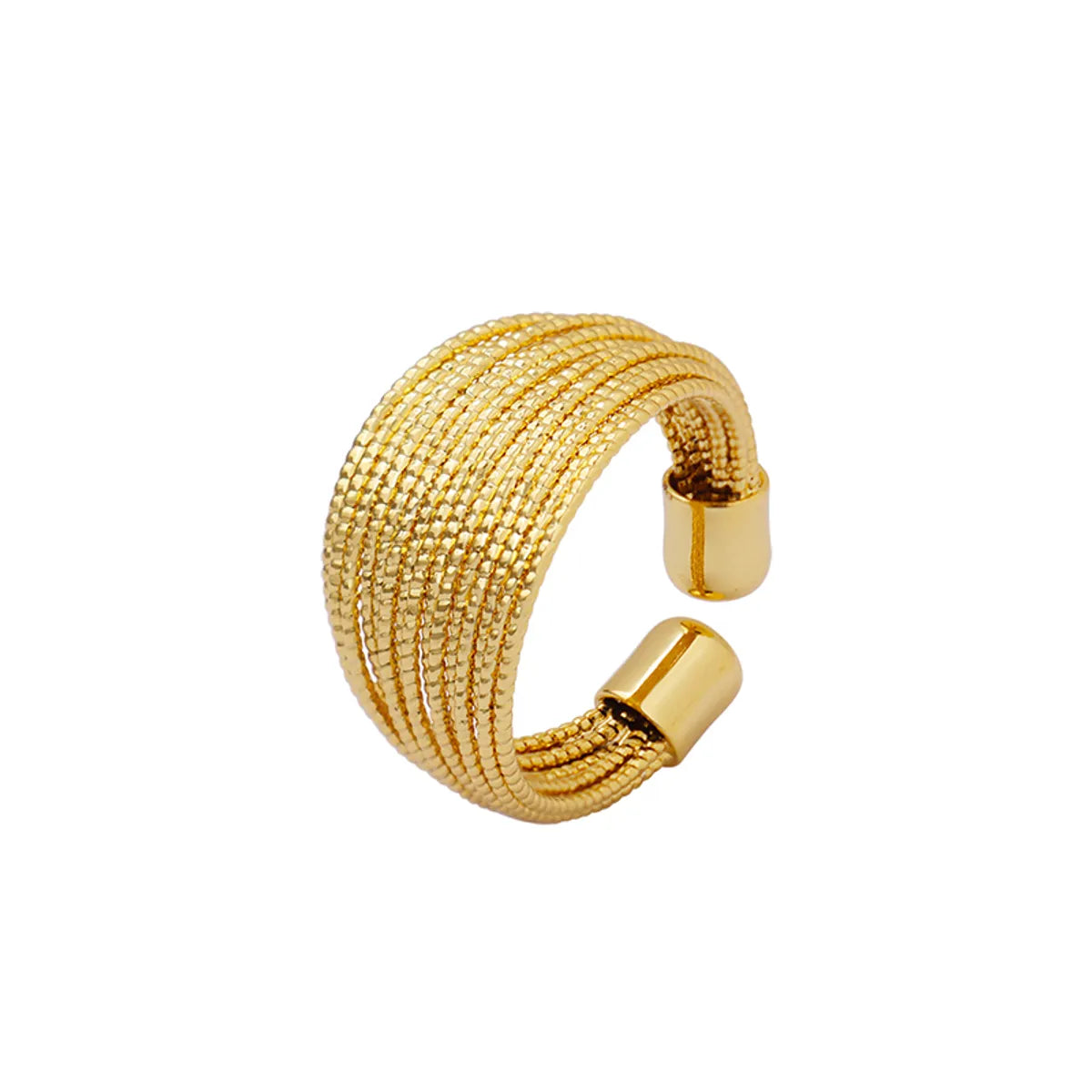 French Style C Shape Titanium Steel Layered Plating 18k Gold Plated Rings