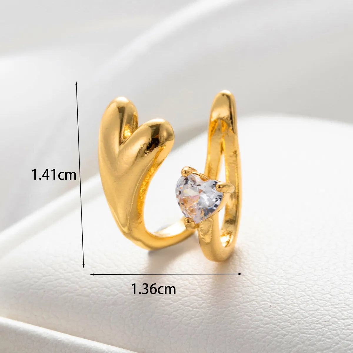 1 Piece French Style Round Heart Shape Bee Inlay Stainless Steel Zircon Hoop Earrings