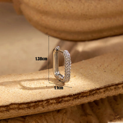 1 Piece French Style Simple Style Korean Style Crown Snake Inlay Copper Zircon Cartilage Earrings