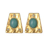 1 Piece French Style Trapezoid Irregular 304 Stainless Steel Rhinestones 18K Gold Plated Ear Studs